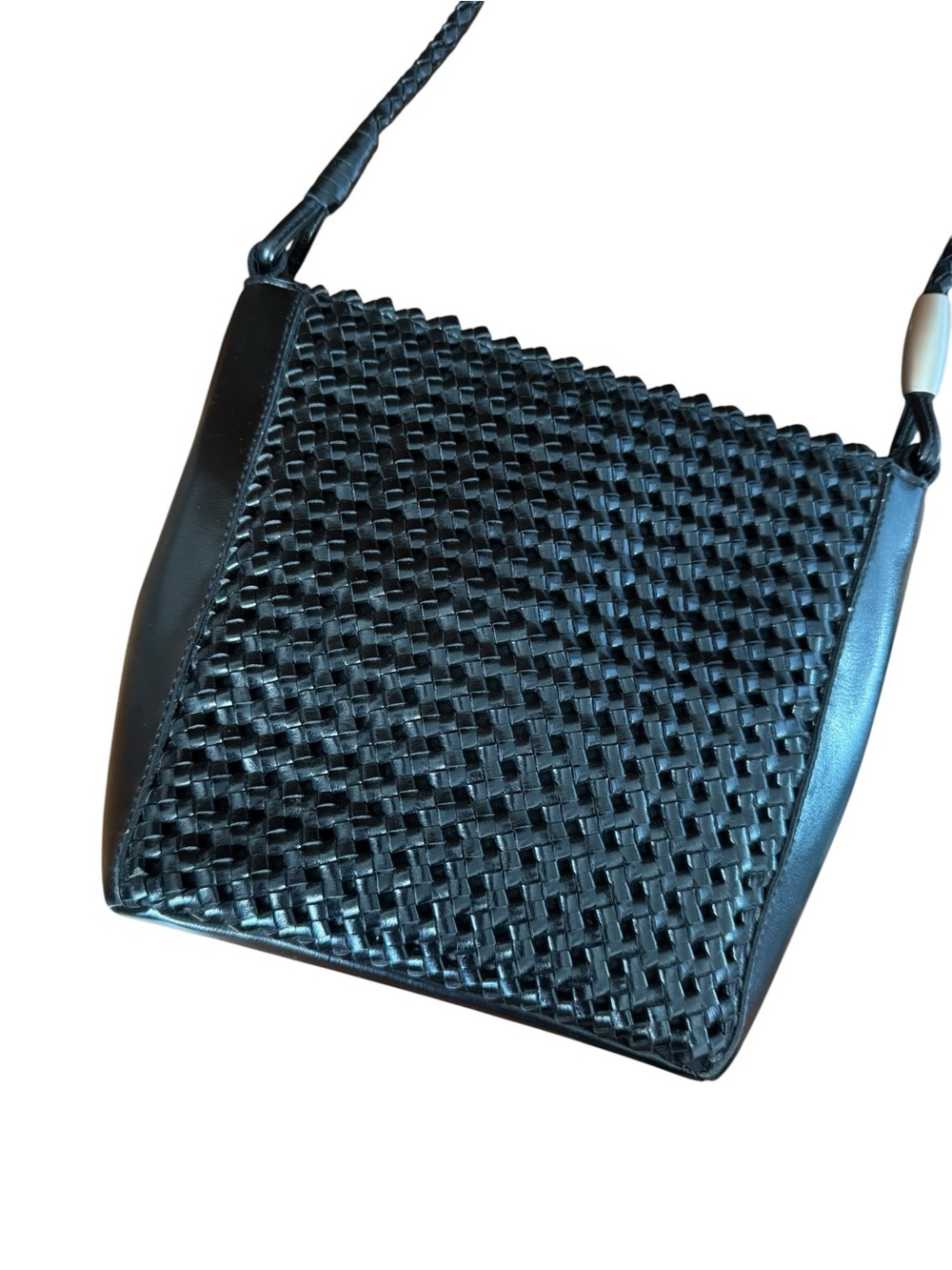 Everyday Vintage Liz Claiborne Weave Black Crossbody Bag